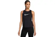 2 x Womens Nike One Swoosh Graphic Running Tank Top Black Singlet