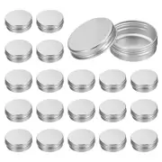 20 Pcs 1 oz Aluminum Round Tins Cans with Screw Lid, Silver