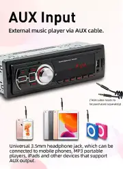 Bluetooth Car Stereo Audio In-Dash FM Aux Input Receiver SD USB MP3 Radio Player (for: Volvo)