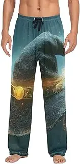[XYMZR] Witch Hat Fantasy Men's Pajama Bottoms Lounge Pajama Pants Sleep Bottoms with Pockets for Men S