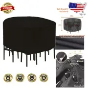 94" Waterproof Heavy Duty Round Patio Table Cover - Fits Bar Set with Chairs