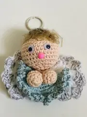 Handcrafted Crochet "ANGEL" Stuffed Toy/Doll/ Trinket /Shelf-sitter Size 4”*5”