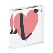 Letter L Heart Alphabet Acrylic Photo Block Frame Valentines Day Love