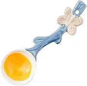 Spoons 2-Piece Cute Ceramic Spoon Breakfast Spoon Dessert Spoon Ice Cream Spoon Rice Spoon Suitable for Women, Girls, Children Tiny Spoon(Size:Orange)