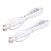 Phone Cord 3.28FT Telephone Cable Phone Line Cord RJ11 6P6C Plugs White 2pcs