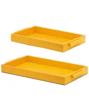 A&B Home Orinoco Faux Leather Decorative Trays Set Of 2