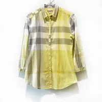 在飛比找蝦皮商城精選優惠-BURBERRY BRIT 經典格紋長袖襯衫 黃灰色 九分袖