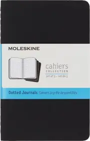 Moleskine Cahier Notebook Set of 3 Dot Grid Pocket Black