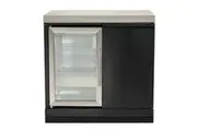 Crossray Steel Side Cabinet w/ Fridge & Door Outdoor Fridge Cabinet 90x90cm BLK