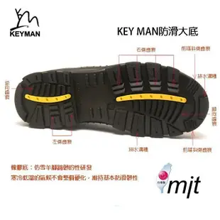 Key man 防水登山健走機能鞋 107-灰色 中性款 登山鞋 健走鞋 防滑 吸震 除臭 台灣製造 喜樂屋戶外休閒