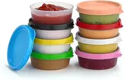 SIGNORA WARE Condiment Cups With Lids- 8 Pk. 2.3 Oz.Salad Dressing Container To Go Small Food Storage Containers With Lids- Sauce Cups For Lunch Box Picnic Travel Mix 8 Pack