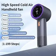 T13 High-Speed 199-Speed Handheld Small Fan Usb Charging Mini Portable Digital Display Turbo Bladeless Fan