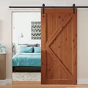 Levede Sideboard Buffet Cabinet Automatic Spring Drawers Storage Shelf Cupboard + 2M Antique Classic Style Sliding Barn Door Hardware Kit(104 x 12 x 8 cm, Black)