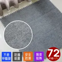 在飛比找momo購物網優惠-【Abuns】台灣製舒適磨毛單色巧拼安全地墊-72片裝/2坪