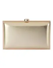[Olga Berg] Lucy Metallic Clutch Bag in Gold