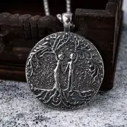 Viking Guardian Tree of Life Nordic Mythology Stainless Steel Pendant Necklace