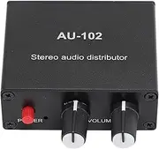 2 Channel Amplifier, 1 Input 2 Output Stereo Active Distributor Box, with Isolated Boost Power Supply, for Soundbar, Reverb, Post Amplifier, Headphone
