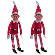 2x Elfie Elf Christmas Novelty Figurine/Figure Decorative Statue Home Decor