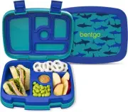Kids Prints Lunch Box Container Storage Shark (Blue/Teal) One Size