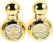 Gogogmee 2Pcs Essential Oil Glass Roller Bottles Portable Refillable Perfume Containers Travel Friendly Aromatherapy Vials Elegant Miniature Design for Perfumes and Liquids
