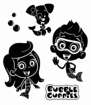 Nonny Molly And Bubble Puppy Vinyl Wall Art Decal | 20"x23" Kids Bedroom Sticker
