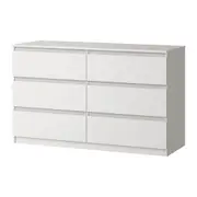 Oikiture 6 Chest of Drawers Lowboy Storage Cabinet Dresser Table Bedroom White