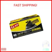 Glad Trash Bags, Large Quick-Tie Garbage Bags - Extra Strong 30 Gallon Black Tra