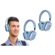 2Pcs Bluetooth 5.3 Wireless Headphones Over Ear Stereo Earphones-Blue