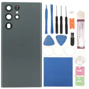 Back Glass Cover Waterproof Housing Door with Camera Glass Lens and Tape Parts Replacement For Samsung Galaxy S22 Ultra S908 Green