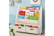 Keezi 4 Tiers Kids Bookshelf Magazine Rack Children Bookcase Organiser Drawer