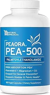 PEAORA POLY 500™ - Pea (Palmitoylethanolamide) + Polytrol™ (Trans-Resveratrol) | Pain, Immunity, & Neuropathy Support | Bladder & IC Support | Vitamins & Minerals | Made in The USA