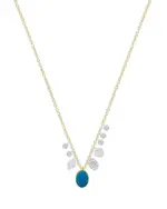 Meira T 14K White & Yellow Gold Turquoise & Diamond Dangle Pendant Necklace, 18-20