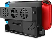 TNP Cooling Fan for Nintendo Switch - Dock Mount Console Cooler w/ 3 Fans, Adjustable Speed Temperature Control Station Pad, USB Heat Exhaust Ventilation, Gaming Accessories for Original Switch Stand