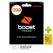 Boost $230 Prepaid SIM Starter Kit 8/9/2025 + Optus $12 Prepaid SIM Bundle
