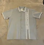 Undefeated Shirt Mens XXL Gray Jersey Streetwear Spellout Logo Snap Button NWT