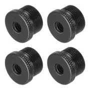 Mic Stand Adapter 1/4 Female x 5/8Male Thread Aluminum Alloy Adapter Black 4Pcs