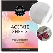 The Paper Mill Clear Acetate Sheets 0.15mm Thick A4 12 Sheets