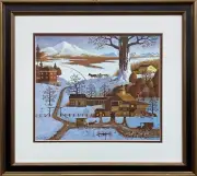 Charles Wysocki "L.L. Flick Carriage Works" New CUSTOM FRAMED Art Americana