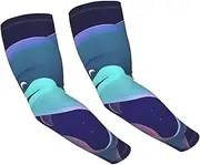 [FHEDVBN] dolphin Arm Sleeves Compression Arm Covers for Men Women Outdoor Sun Sleeves Cooling Sports Sleeve, Black