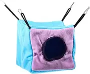 HOUDERCO Hanging Hamster Hammock Guinea Pig Bed Comfortable Breathable Pet Hammock for Parrots Ferrets Rats More Easy to Install Warm