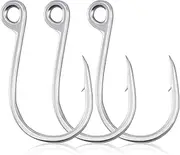 10-Pack Inline Hooks Single Replacement Hook for Hard Baits, High Carbon Steel Powerful Welded Fishing Hooks, Jigging Hook for Freshwater Saltwater Trolling Fishing Tackle
