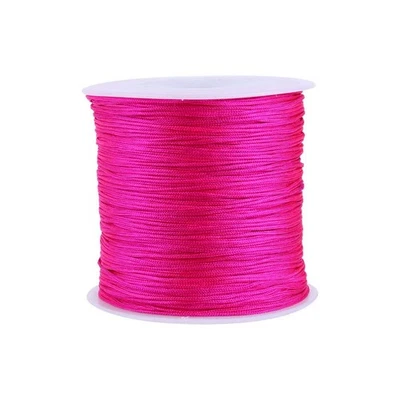 0.8mm Nylon Cord 100M Rose Red Chinese Knot Rattail Macrame Shamballa Thread