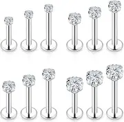 [Lcolyoli] 16G Tragus Labret Medusa Piercing Jewelry Internally Threaded Stainless Steel Conch Piercing Jewelry Monroe Lip Rings Different Size Cartilage Nail Helix Earring Stud Bar Length 6mm 8mm 10mm