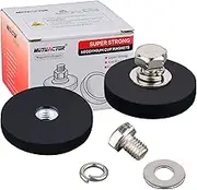 MUTUACTOR 4Pack Powerful Neodymium Rubber Coated Base Heavy Duty,M6 Female Threaded Hole Rubber Mounting Magnet,Anti-Rust Waterproof Super Strong Magnetic Mounting for Home,Office and Garage