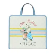 Gucci x Peter Rabbit Tote Handbag GG Supreme Coated Canvas 605614 Pastel NEW