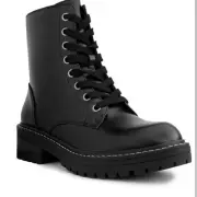Sugar Womens Kagen Combat Flat Heel Boots size 8.5 color black