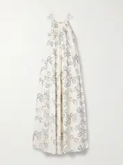 [Anine Bing] Anine Bing - Santana Printed Voile Midi Dress - White - x small x small White