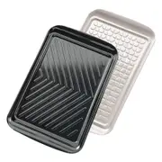 2pc Tovolo Large Prep & Serve Bbq Tray Set Home Grilling Utensil Black/White