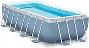 Kejing Family Inflatable Swimming Pool Happy Time, Rectangular Frame Swimming Pool Suitable for Adult Families, Test Tube Rack Swimming Pool with Filter Escalator Summer Water Party
