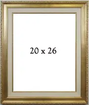 Vintage New Old Stock Lrg 5" Wide Ornate Antique Gold Art Picture Frame 20x26